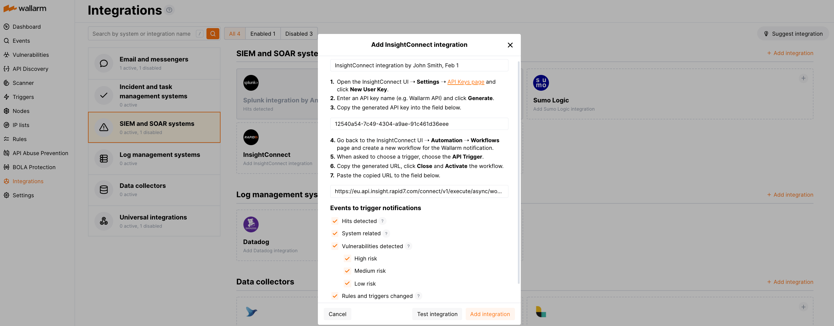 InsightConnect integration
